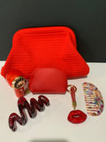 Dumpling Red Charm Set / Travel Bag Everyday Essentials Gift Bundle
