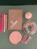 Pink Champagne Macaron Stationery Bundle / Desk Essentials Bundle Set