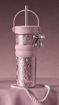 Stylish Stainless Steel Straw Tumbler with Charm