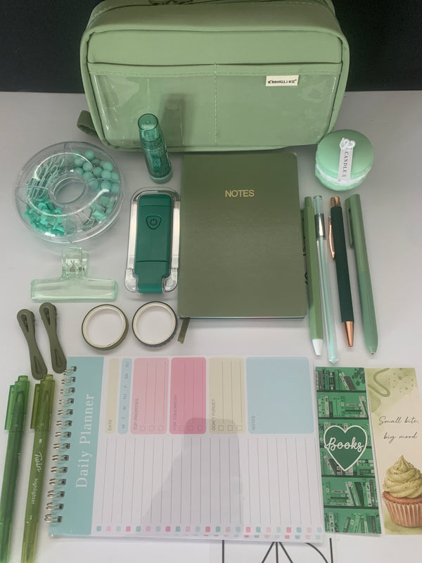 Matcha Green Macaron Stationery Bundle / Desk Essential Set