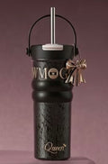 Stylish Stainless Steel Straw Tumbler with Charm