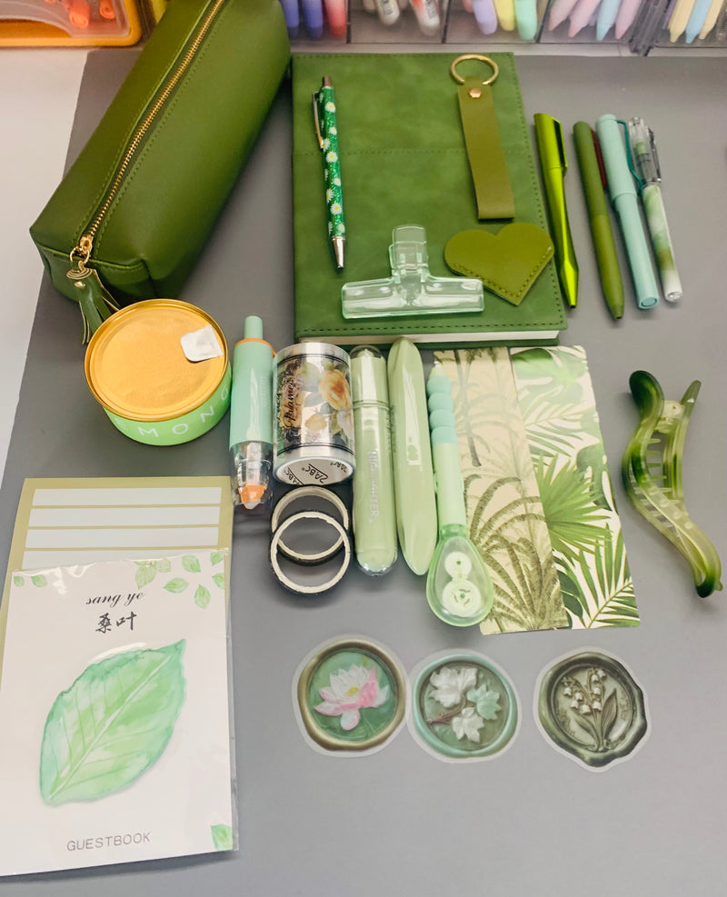 Endless Green/Brown Journal and Accessories Bundle