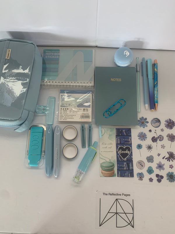 Dreamy Blue Macaron Stationery Bundle / Desk Essential Set